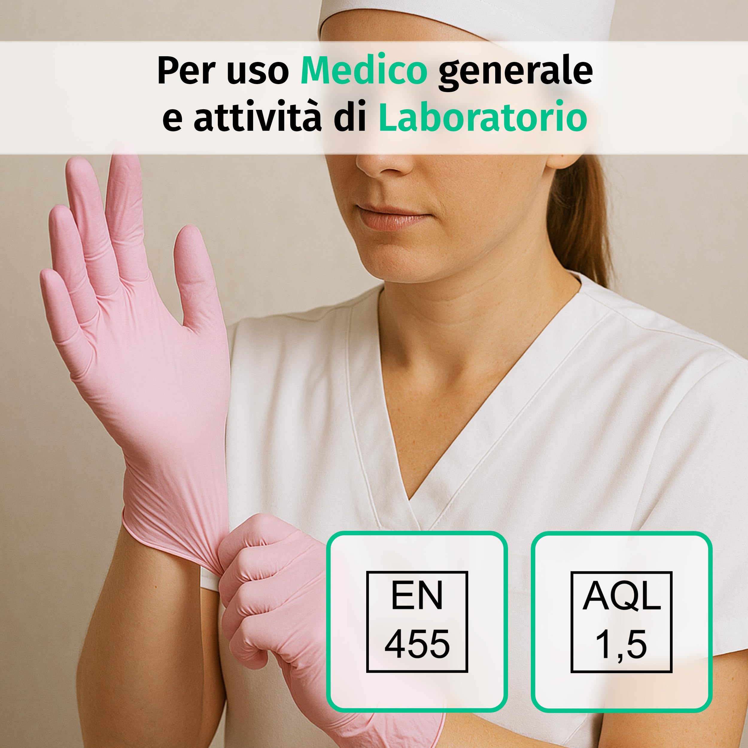 SF Guanti Nitrile M Rosa – 1000 Guanti Monouso Resistenti e Professionali (10×100), Senza Lattice e Senza Polvere