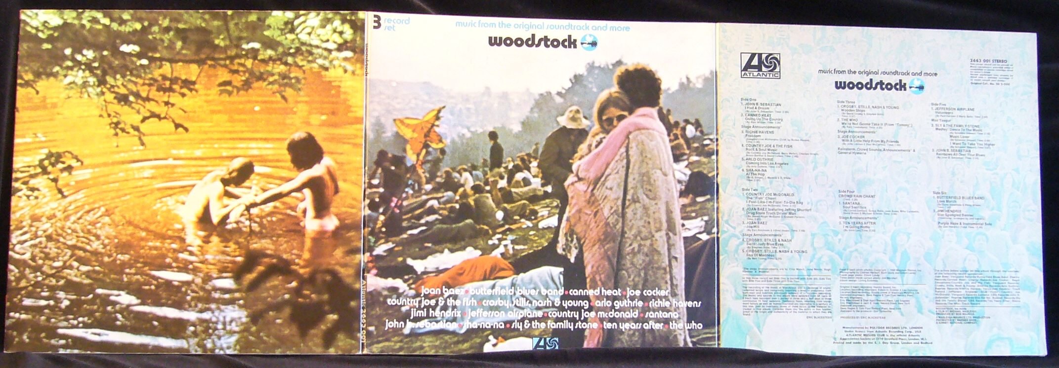 Woodstock - Music from the Original Soundtrack and More (UK 1st pressing triple vinyl LP in tri-fold top loading gatefold sleeve)