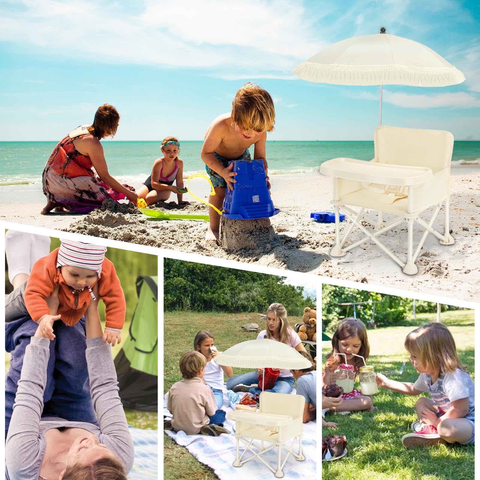 Chaise De Plage De Camping | Rehausseur Pliable Portable Pour Bébé | Chaise D'alimentation Pour Tout-petits, Chaise D'appoint De Voyage Pour Bébés, Chaise D'appoint De Pique-nique, Chaise D'alimentati