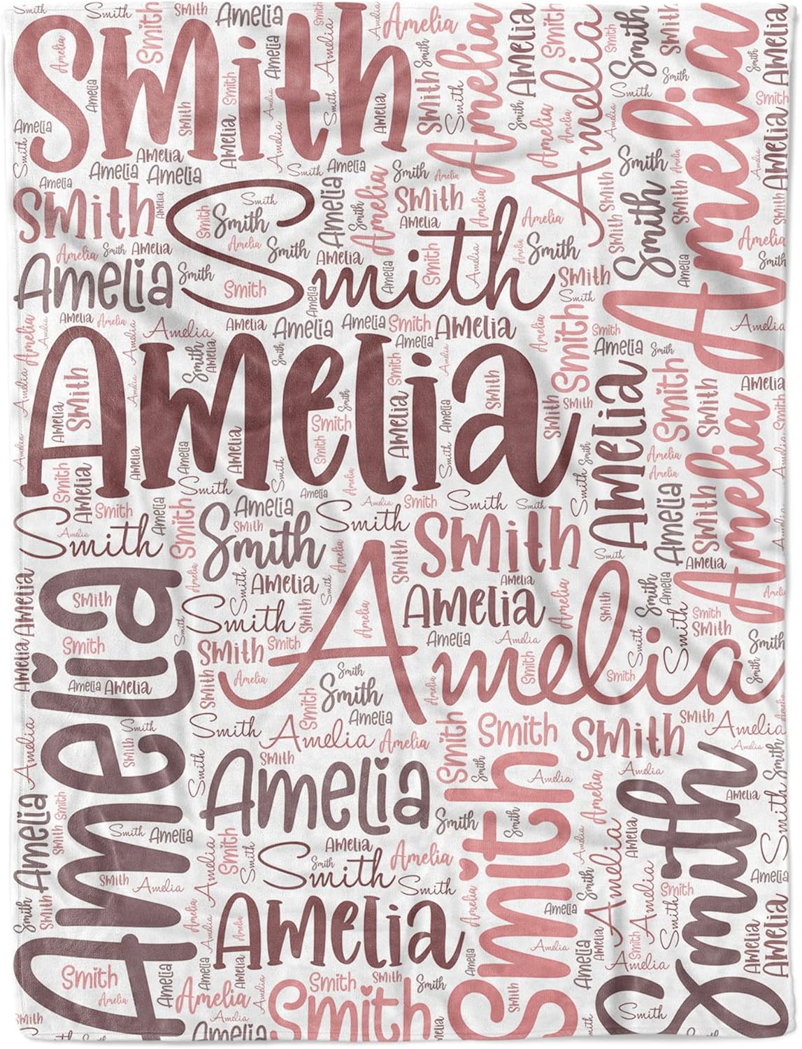 Personalized Baby Blankets for Girls, Customized Baby Blankets for Girls, Word Art Name Baby Blanket, Best Gift for Baby, Newborn, New Mom, Super Soft Plush Fleece, 30”x40”
