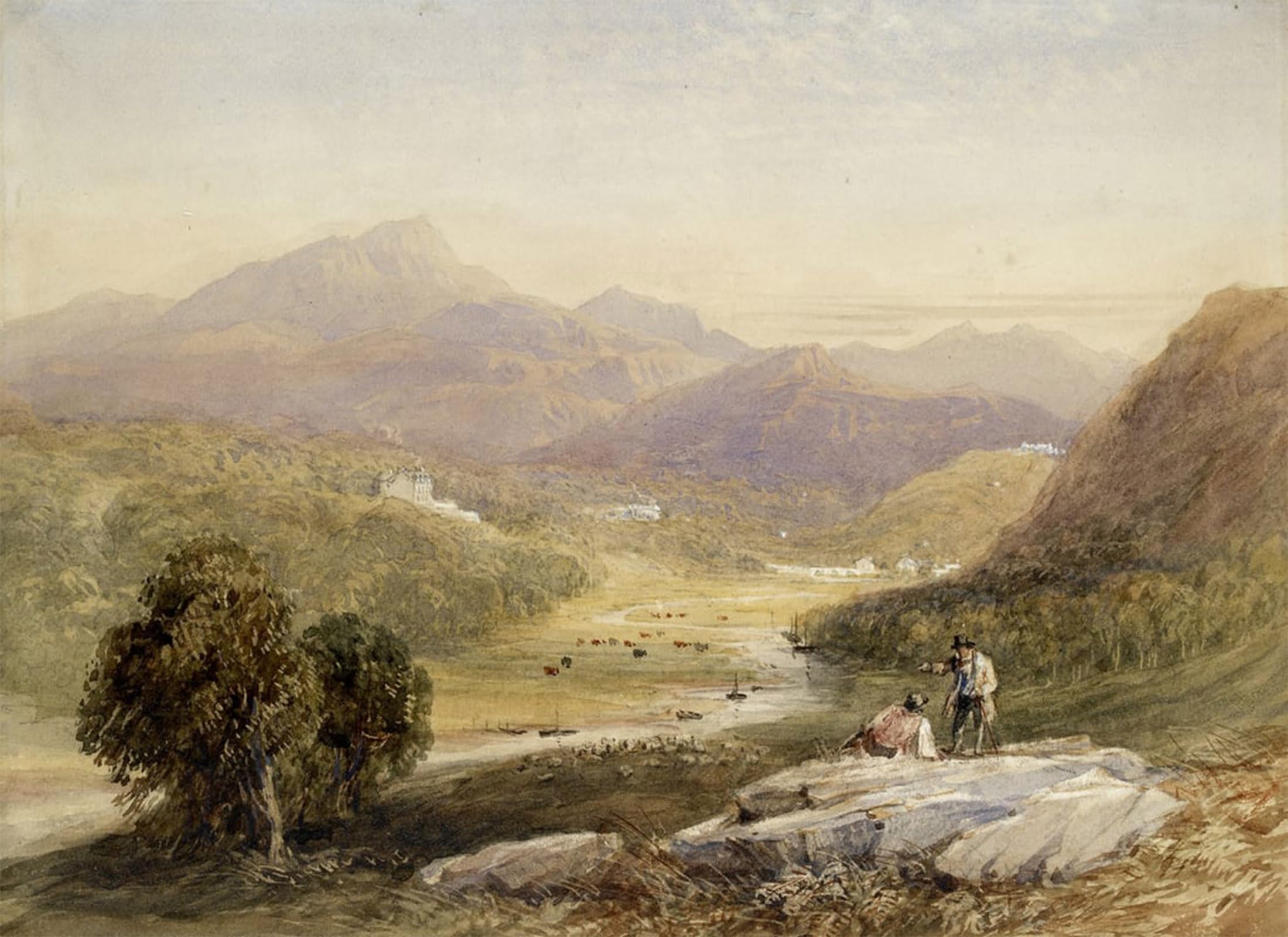 SERENDIPITP Vintage Wall Art Canvas Nordic Poster Canvas Print Picture the Vale of Ffestiniog Merionethshire by David Cox Wall Art Poster for Home Decor 60x90cm