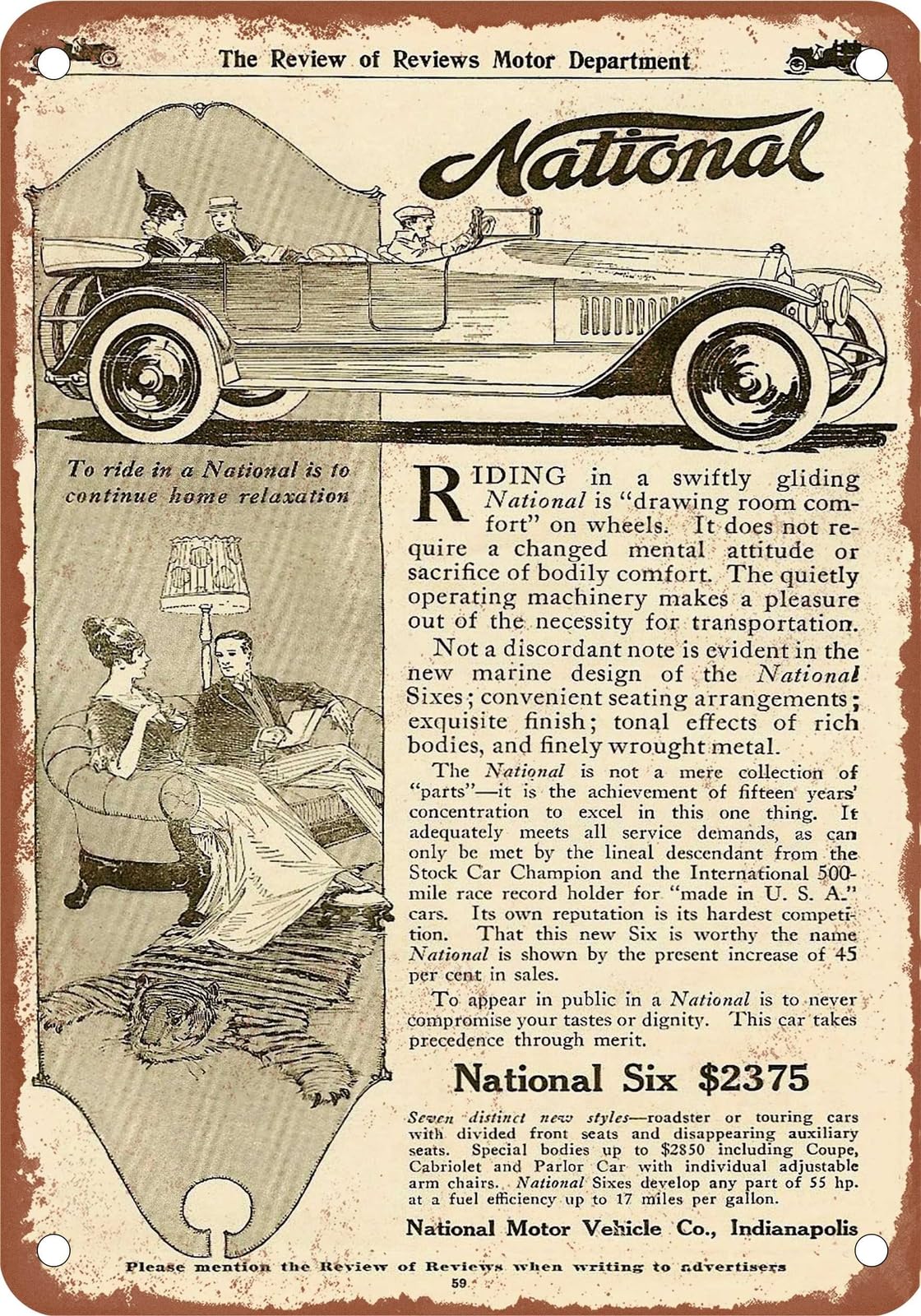 Miaomansenstore Metal Sign - 1915 National Vintage Ad 03 - Old Retro Rusty Look Home Decor