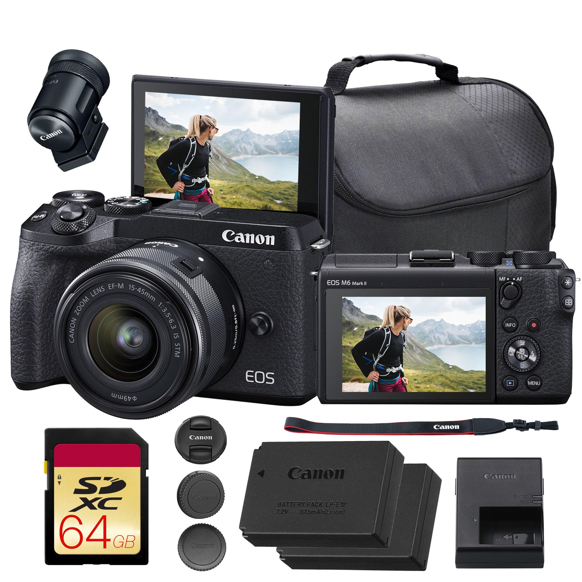 Canon EOS M6 Mark II Mirrorless Camera with 15-45mm Lens