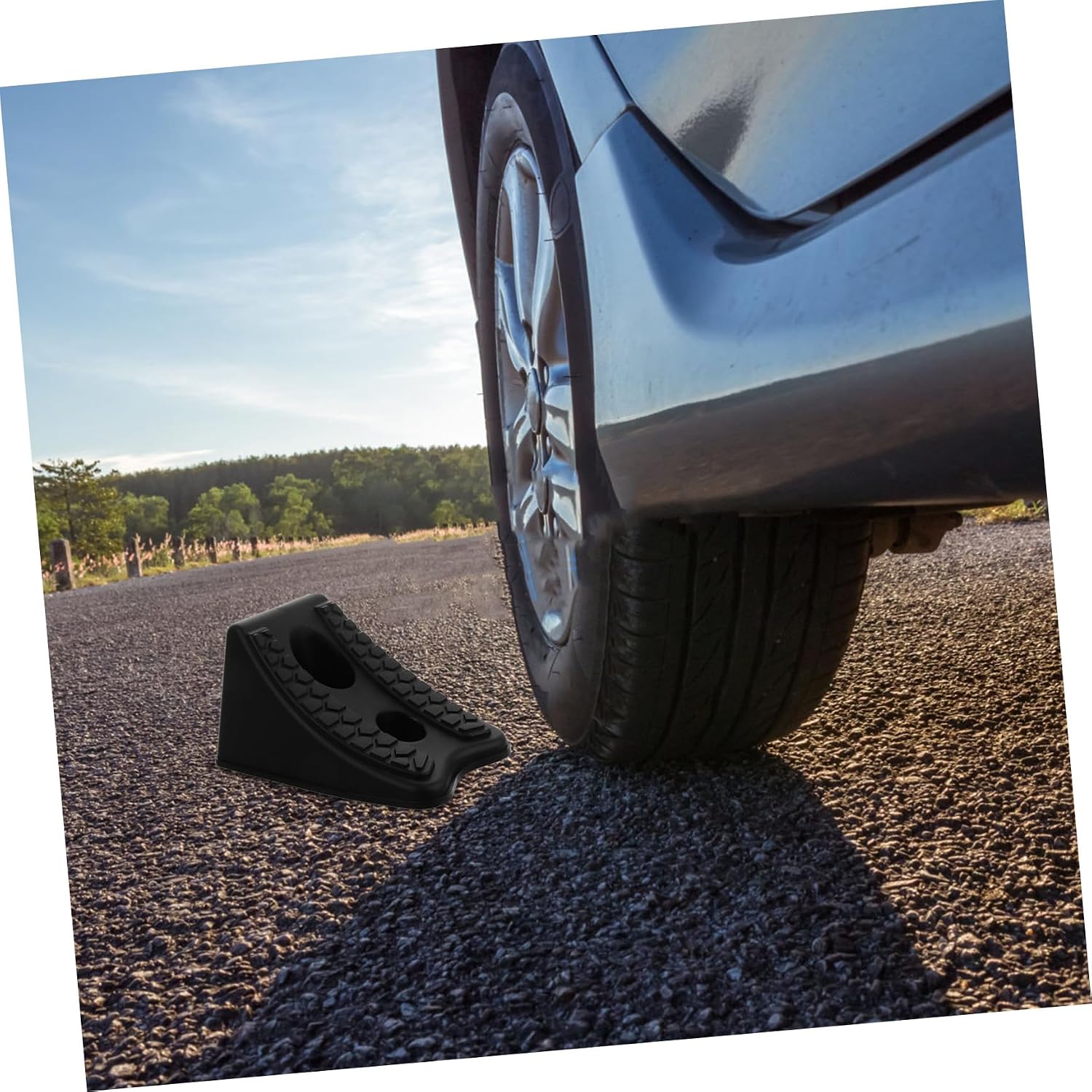 Cabilock Heavy Duty Car Wheel Chock Non Slip Tire Block Stabilizer for Trailers and Vehicles Compact Design for and Maximum Grip
