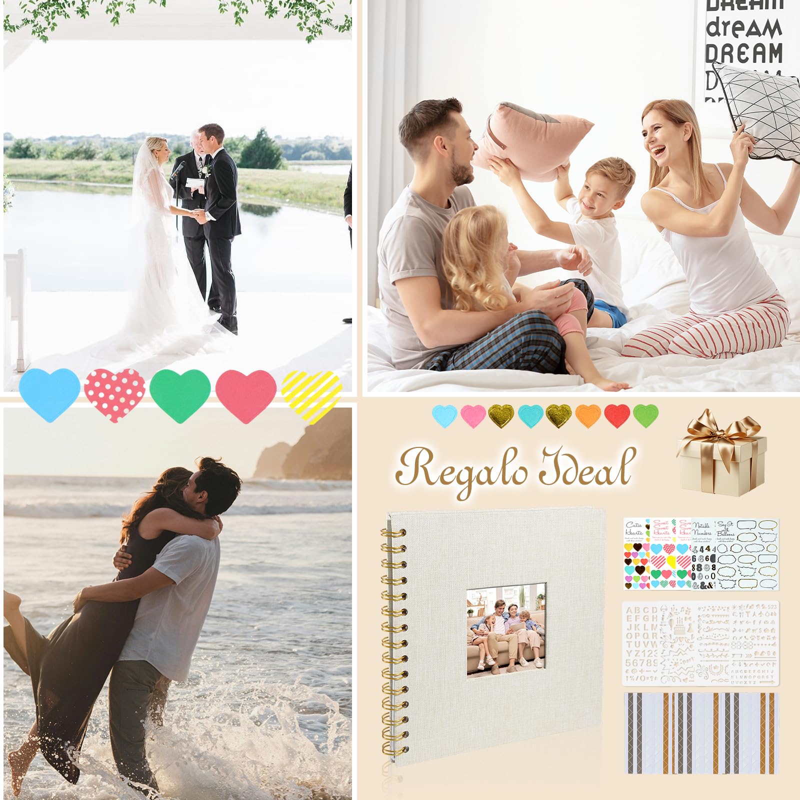 Álbum de Fotos 20,5x20,5 cm 20 Páginas Scrapbook para Personalizar