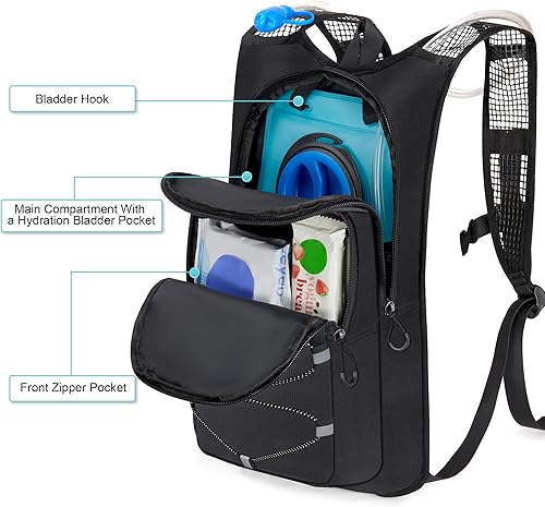 Miniatura 2 de Mochila de hidratación  Mochila de agua ligera con bolsa de agua de 2 L, chaleco de hidratación para correr para hombres y mujeres, mochila de