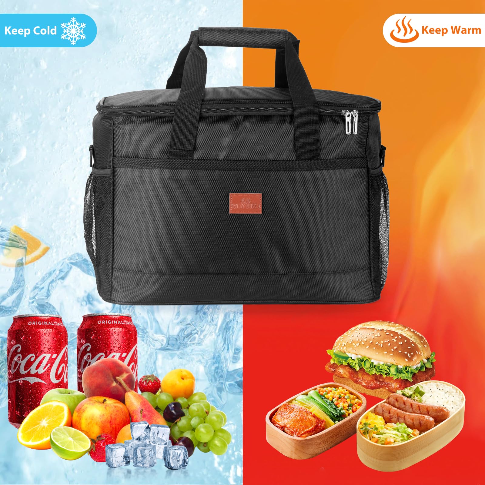 Dyserbuy 30L Large Cool Bag, Reusable Tote Cooler Bag, Insulated Picnic Lunch Bag Box, Picnic Bag for Camping, BBQ, Travel, Family and Outdoor Activities