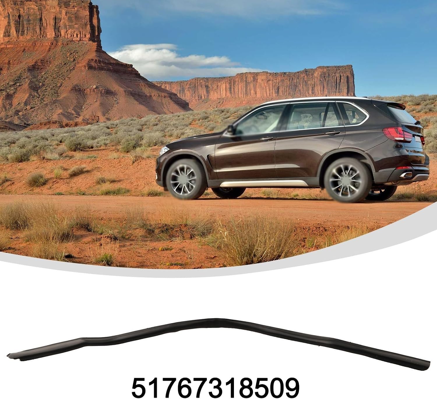 Car Door Rubber Seal Strip Automotive Weather Stripping Door Seal For BMW X5 2014-2018 Rear Door Hinge Seal Strip Left Left Rear Door Front Seal For X5, OE Number 51767318509