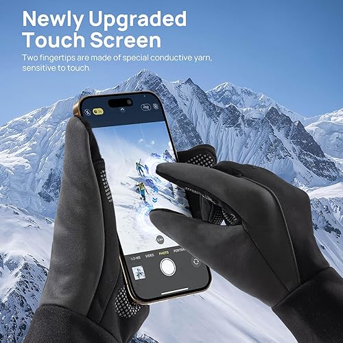 Miniatura 3 de Guantes de invierno para hombres y mujeres, guantes cálidos mejorados para pantalla táctil para clima frío, para correr, conducir, ciclismo,