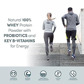 Designer Wellness, Designer Whey, Natural Whey Protein Powder with Probiotics, Fiber, and Key B-Vitamins for Energy, Gluten-Free, Purely Unflavored, 2 lb