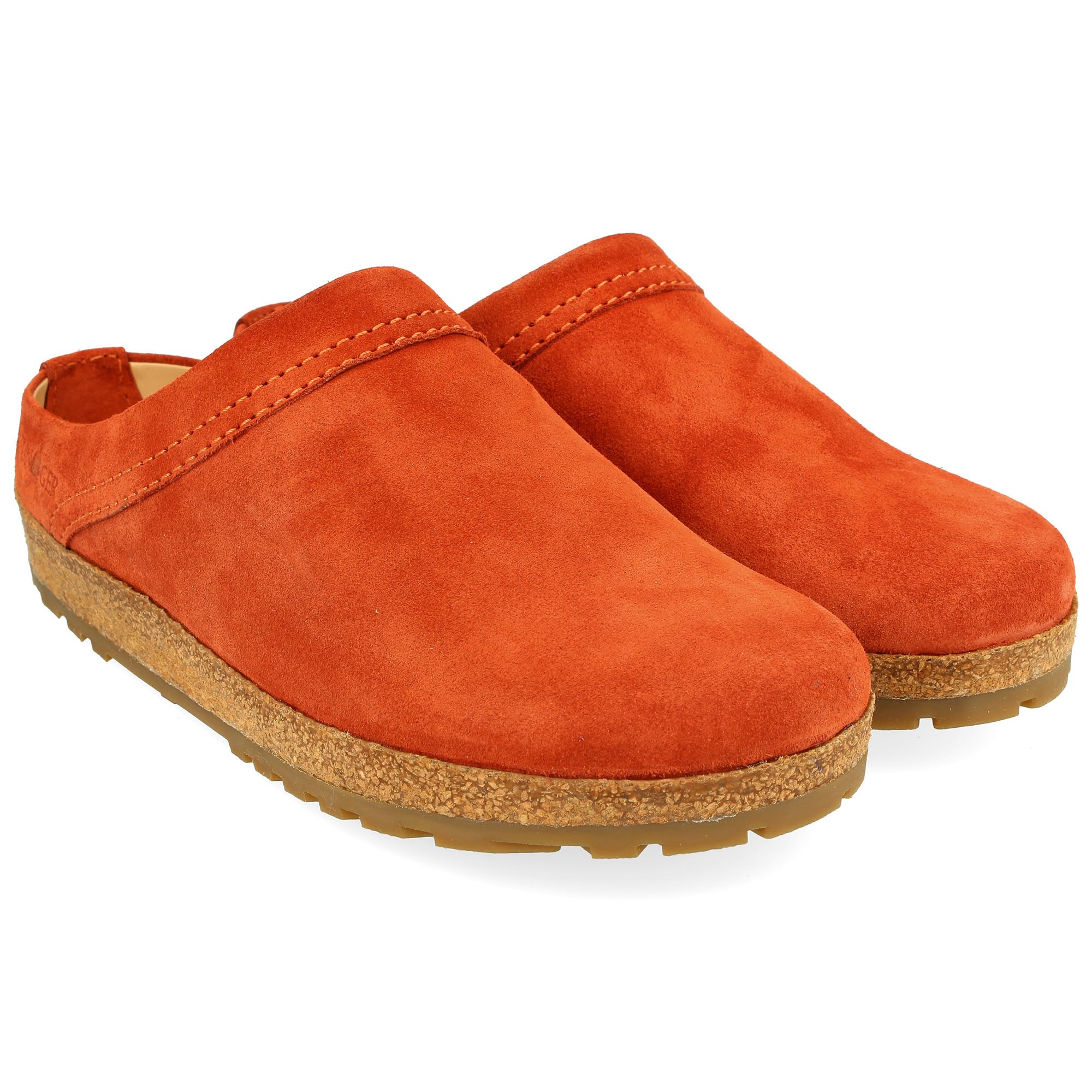 HAFLINGER Malmö Eleganter Clog aus Leder mit Gummisohle und Kork Latex Fußbett