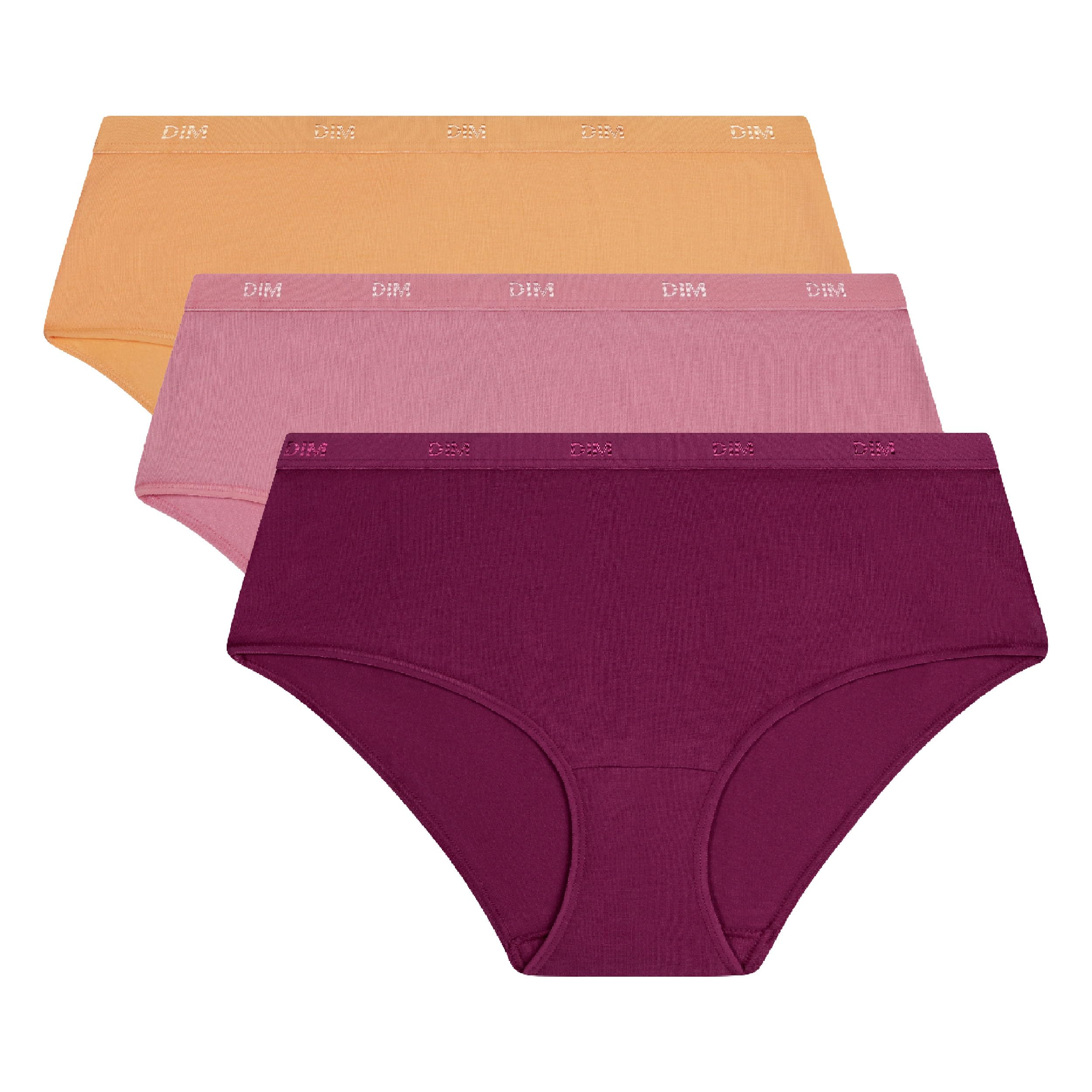 DIM Women's Boxer Set of 3 | Les Pockets Ecodim Soft Touch | Cotton Stretch | Extra Flat Finishes | Everyday Comfort | Multicoloured