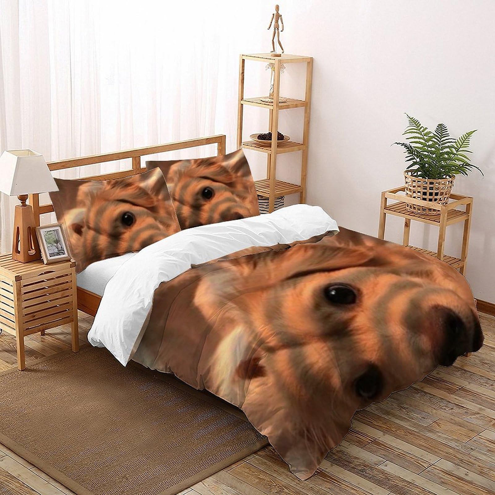 Housse de couette microfibre imprimé 3D animaux grand format 260x220cm