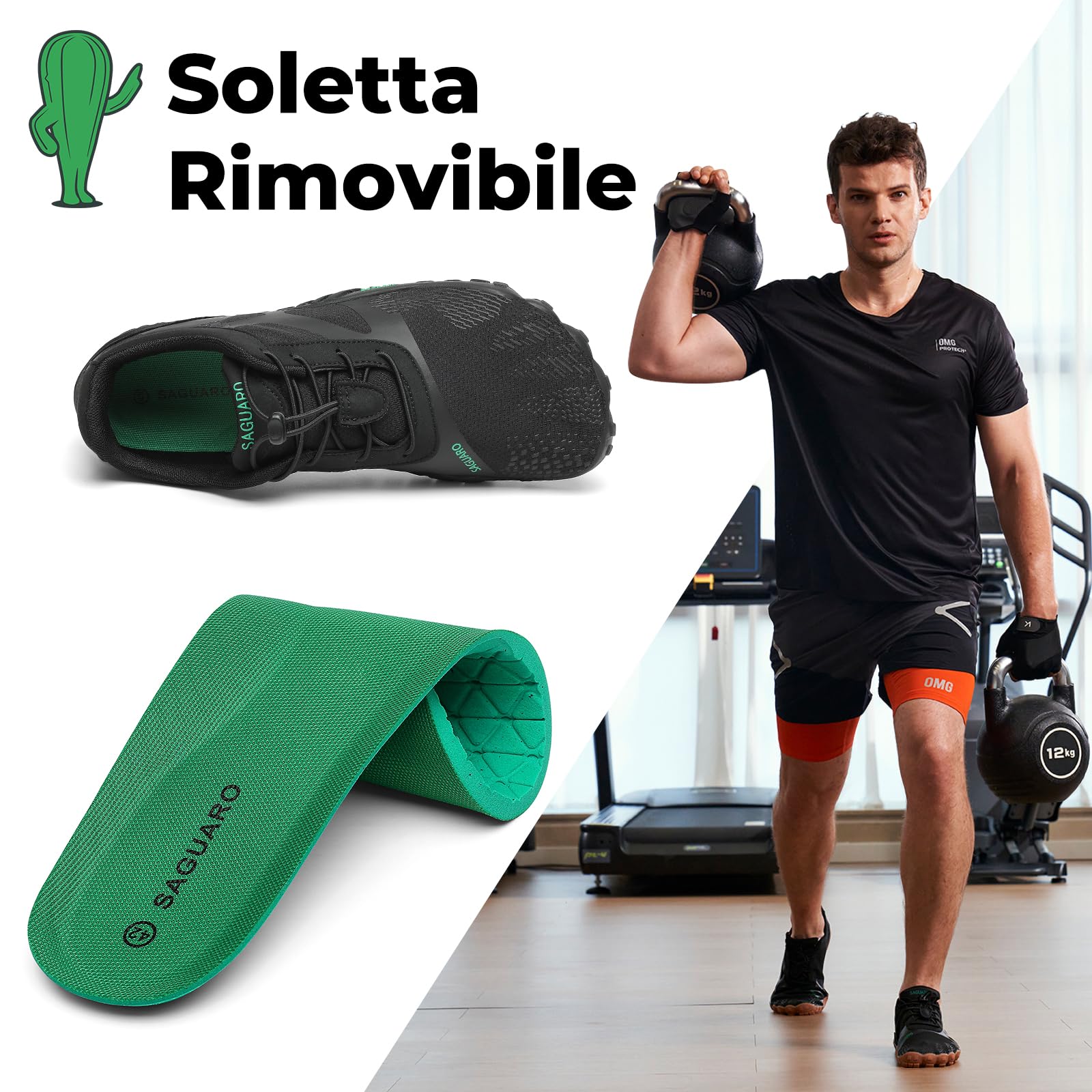 SAGUARO Scarpe Barefoot Shoes Minimaliste Scarpe da Trail Running Uomo Donna Gr.36-48