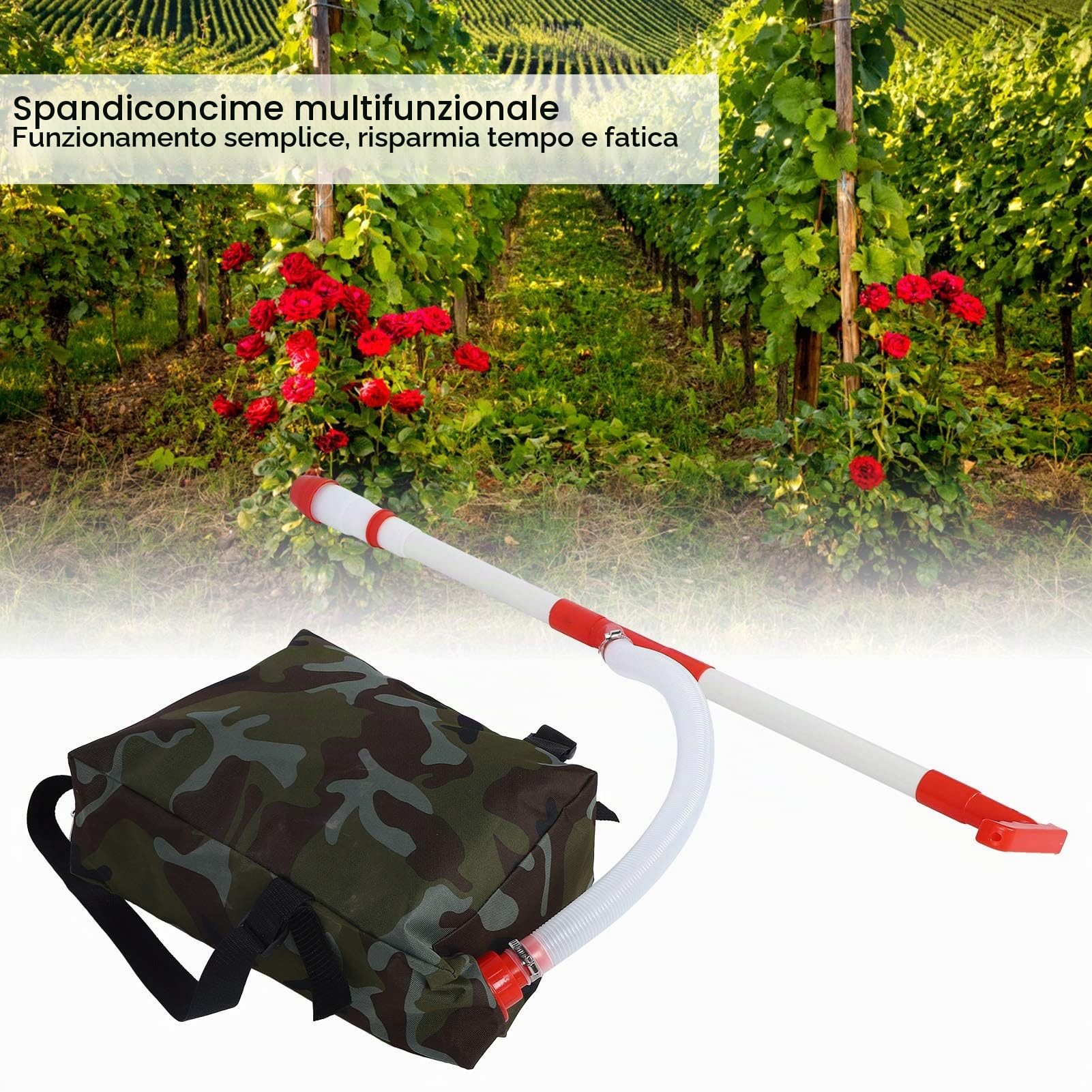 Fdit Spandiconcime, Spandiconcime Manuale Spandiconcime Strumento di fertilizzazione con Borsa per Fattoria Mais Verdure Frutta di Canna da Zucchero