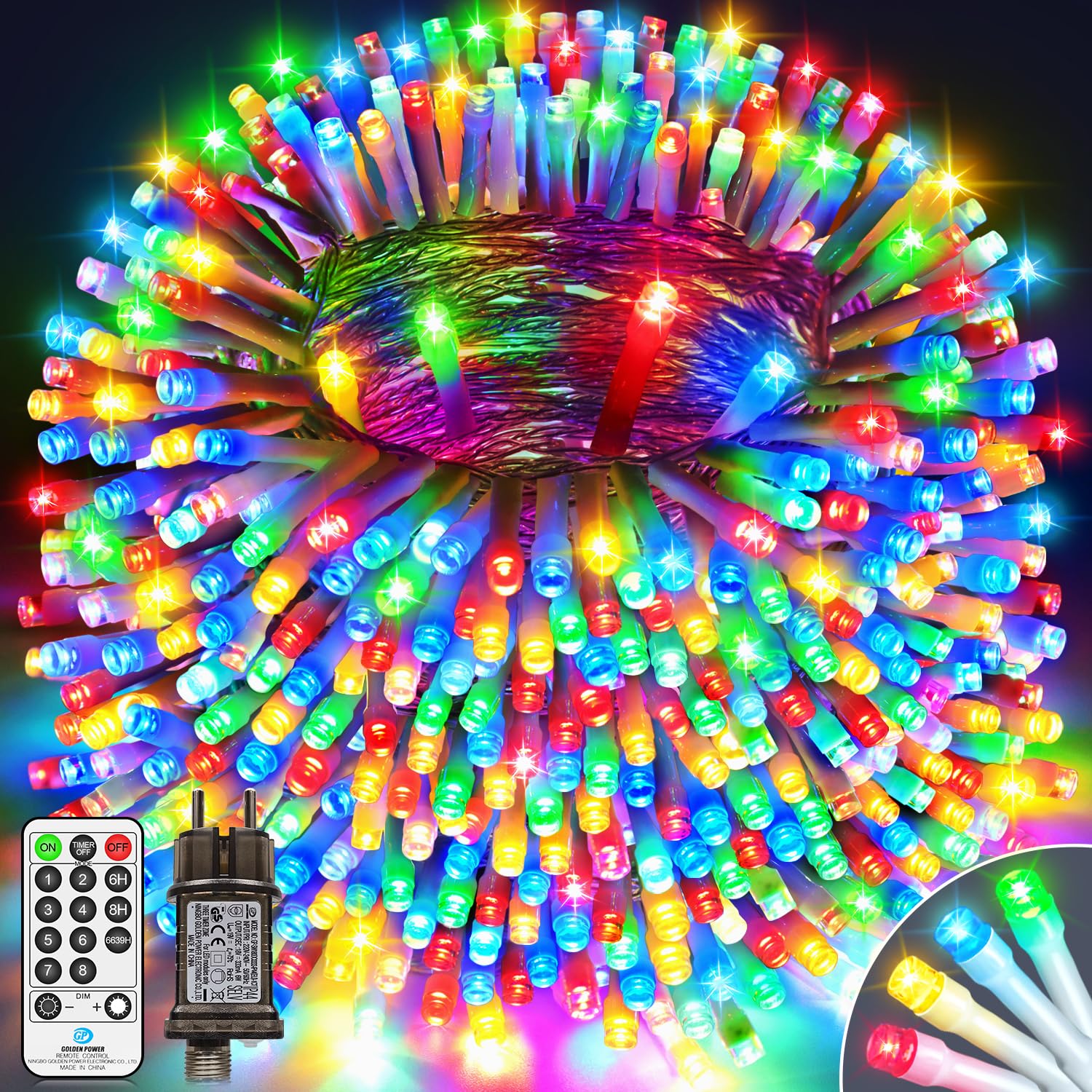Catena luminosa a 1400 LED per esterni, multicolore
