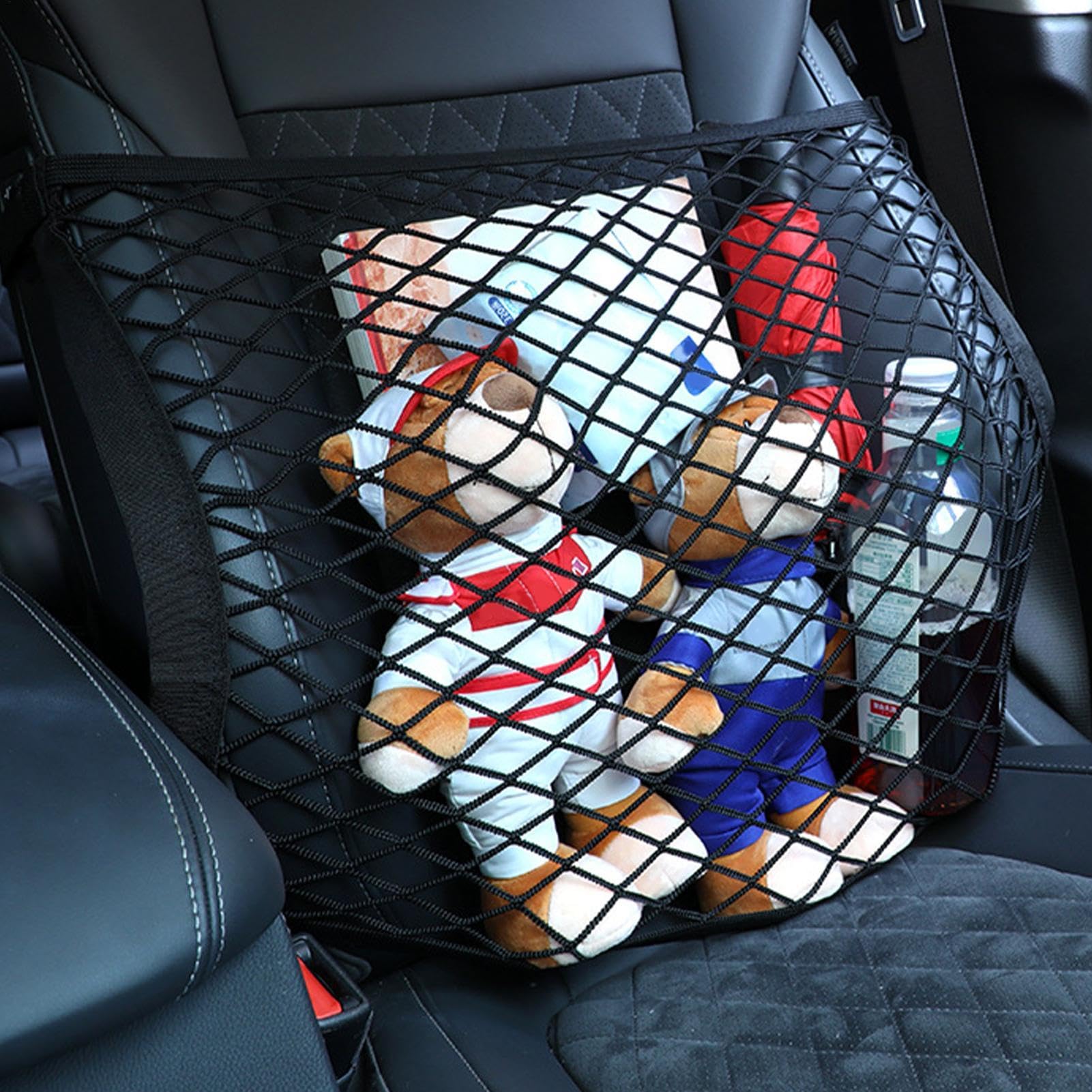 Organizador Hecho de Malla elástica para Asientos de Coche - Bolsas para el Asiento Delantero | Red de Tiendas de automóviles universales, de Red para el Asiento del Pasajero para un cómodo