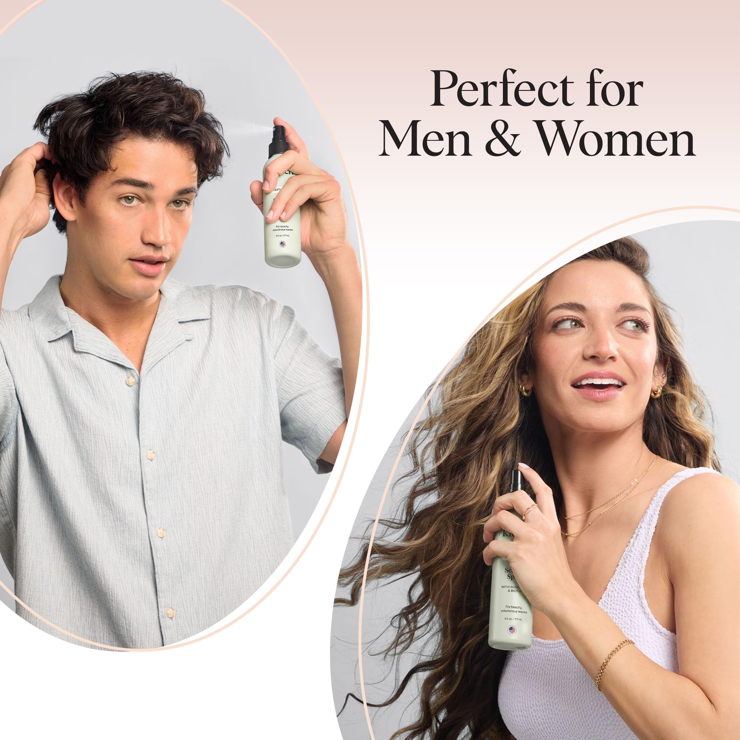 Kitsch Sea Salt Spray for Men and Women | Hair Spray with Rosemary, Biotin, Magnesium – Hair Texturizer for Natural Curls and Beach Waves | Ideal Gifts for Women, 177 mL