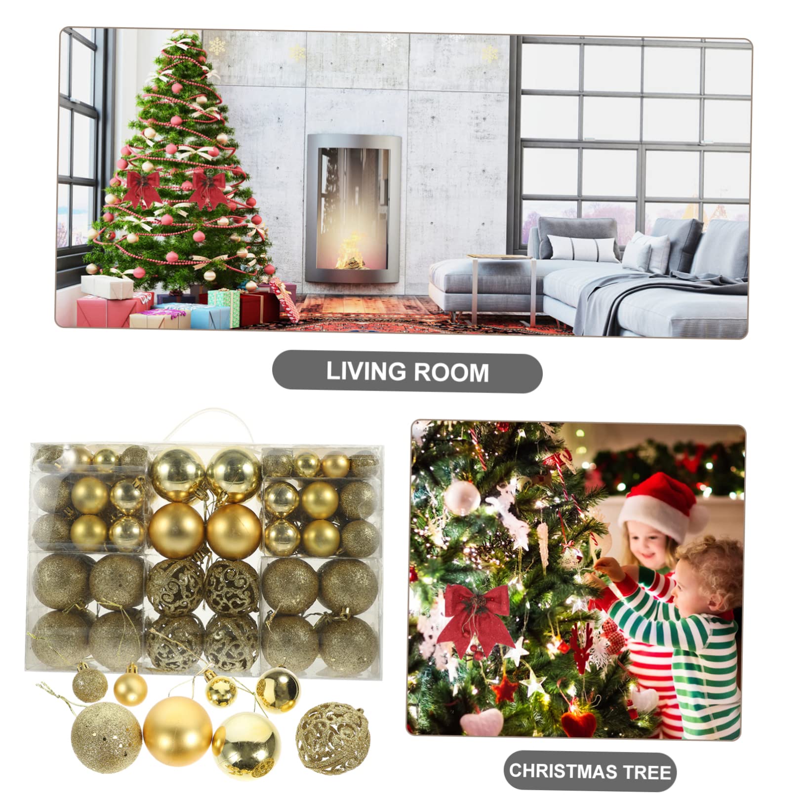 100stücke Weihnachtskugeln Anhänger Christbaumkugeln Weihnachtsbaum Deko Kugeln Hängekugeln für Fenster oder Baum in Einer Schachtel