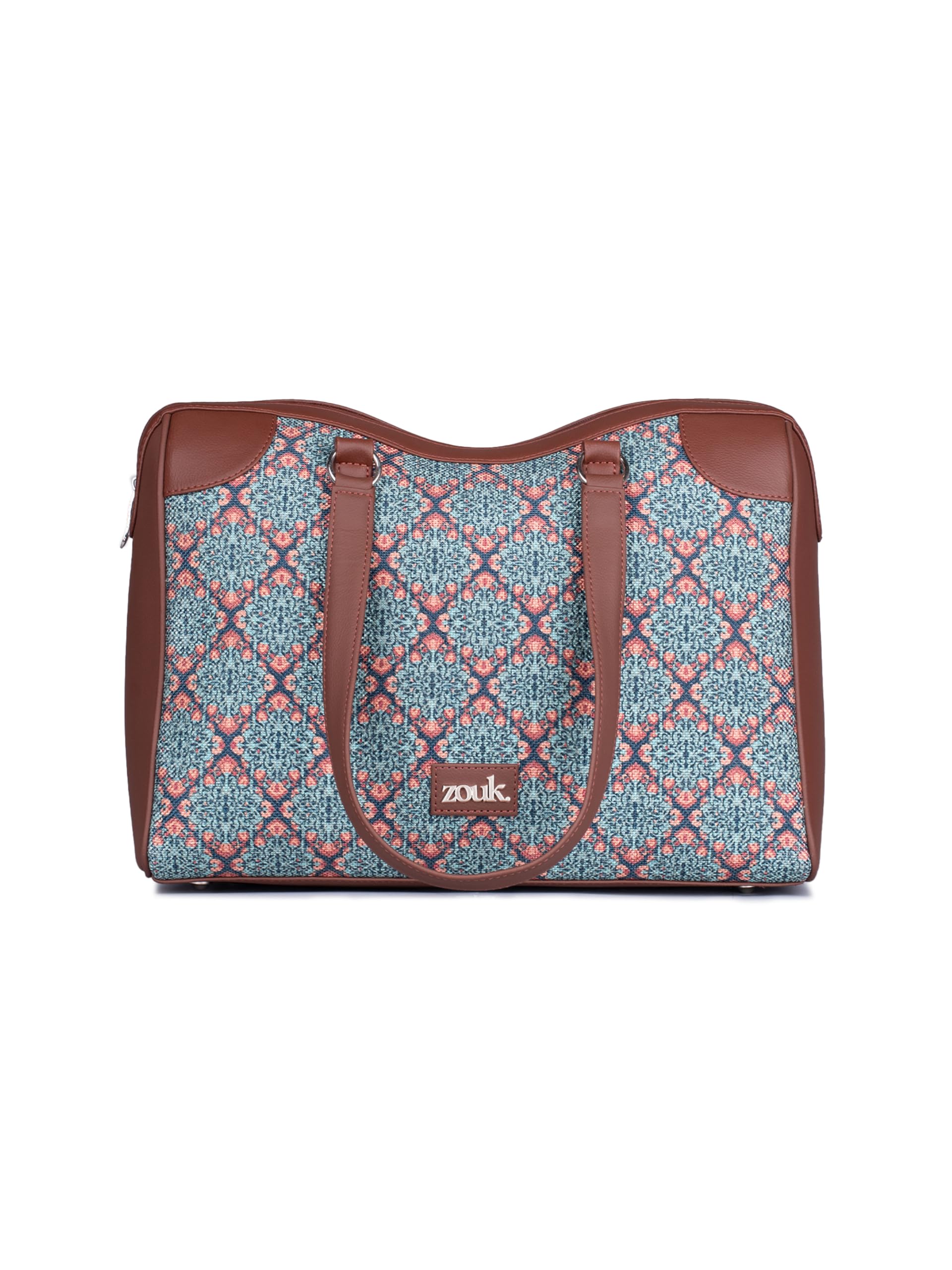 women's conference office bag | jute | vegan leather handcrafted tote bag ideal for work office with double handle straps