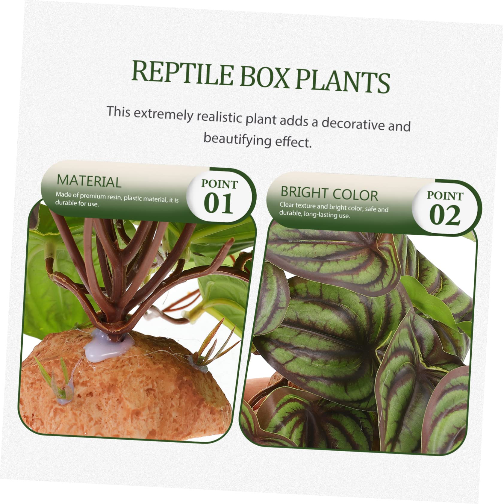 DOITOOL 3 Piezas De Decoración De Terrario Plantas Artificiales Falsas para Reptiles Camaleones Y Geckos.