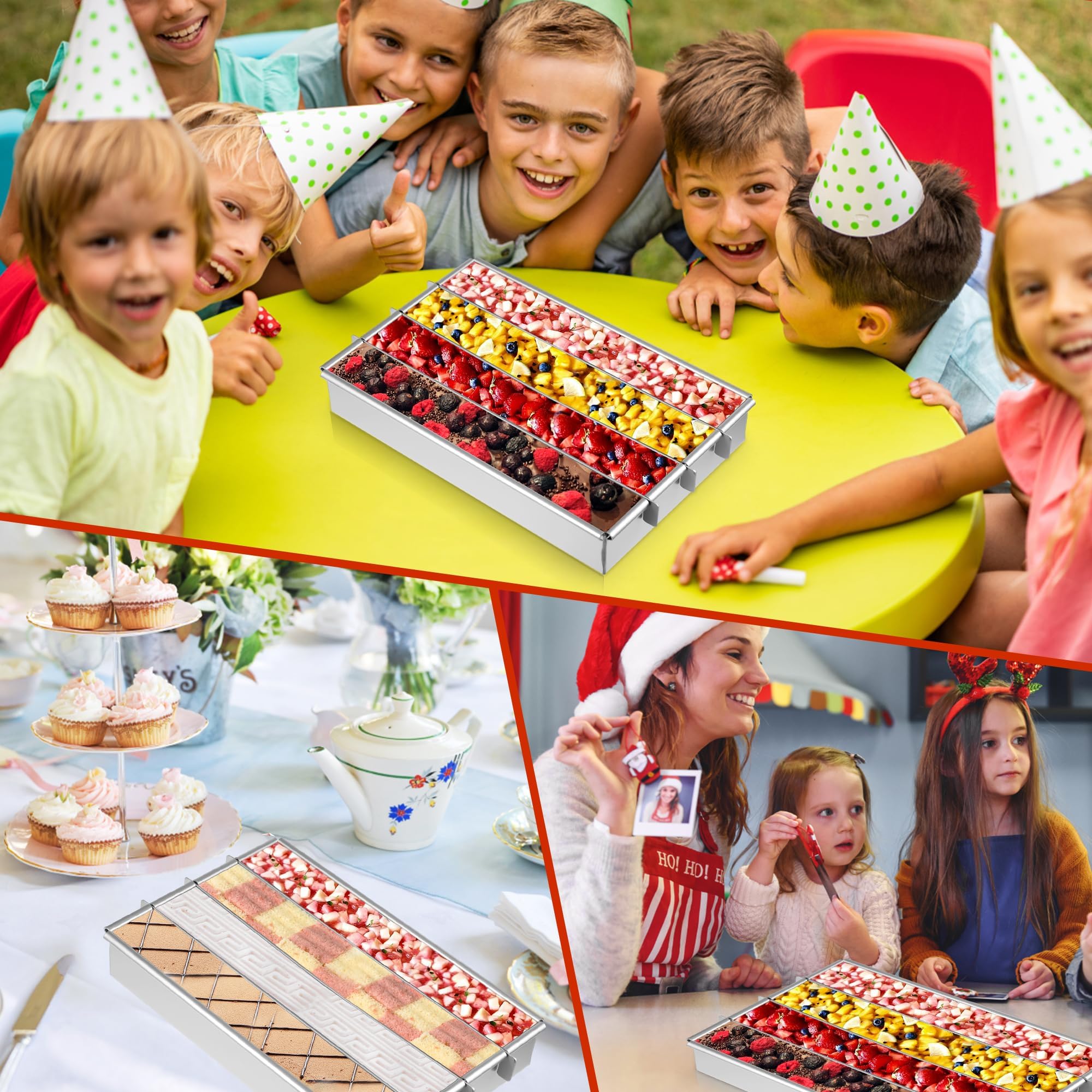 Sdhiiolp Battenberg Cake Pan Movable Squares Cake Trays 10 X