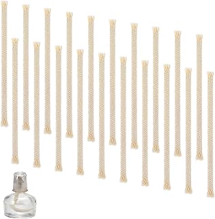 20 Pcs 1/4" Round Oil Lamp Wicks, Cotton Wicks for Oil Lamps Handmade Braided Torch Wicks Replacement for Oil Lamp Candle Lamp Burner Kerosene Lantern