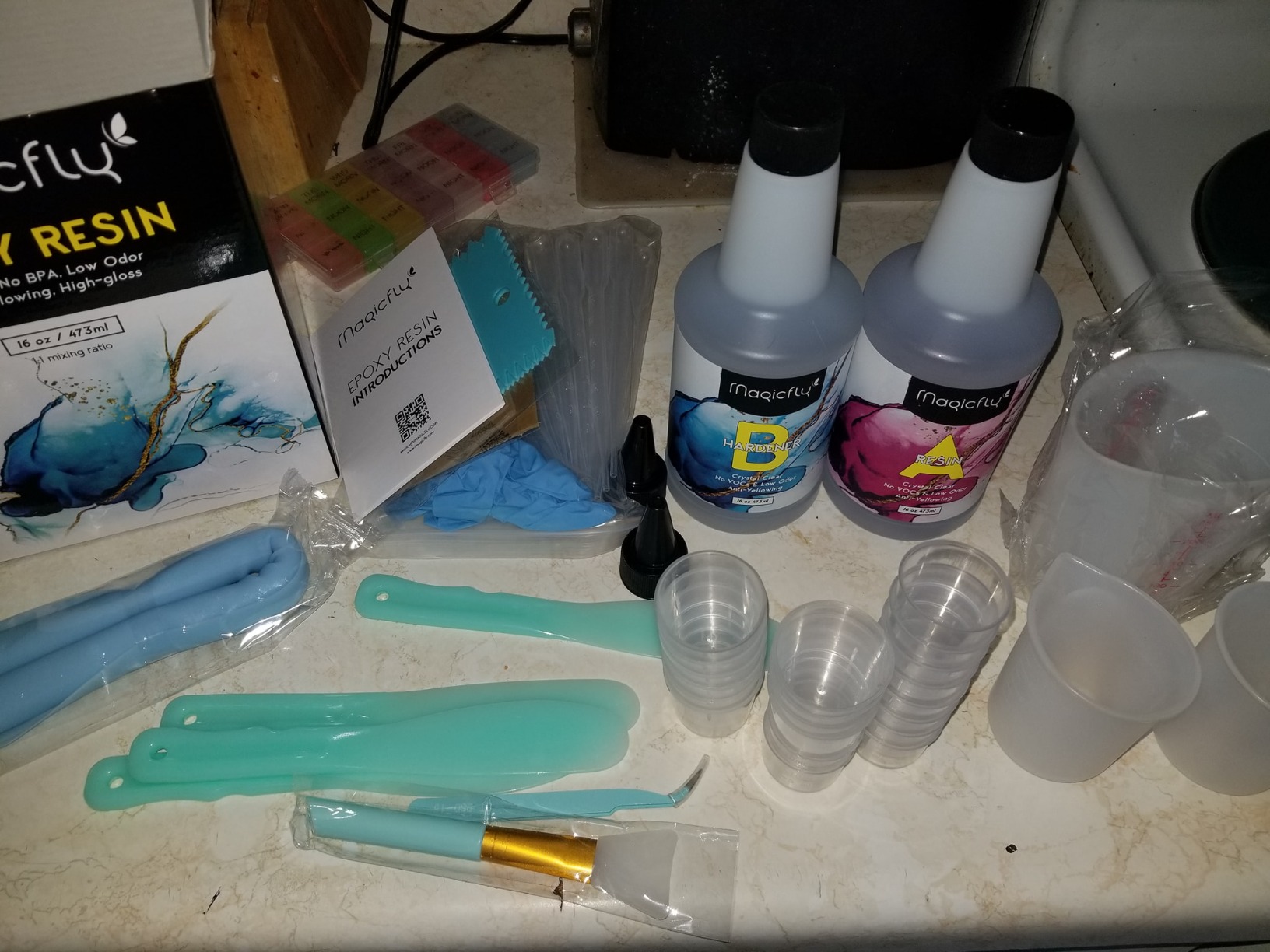 Magicfly Kit de résine époxy, 947,2 g, résine époxy transparente pour
