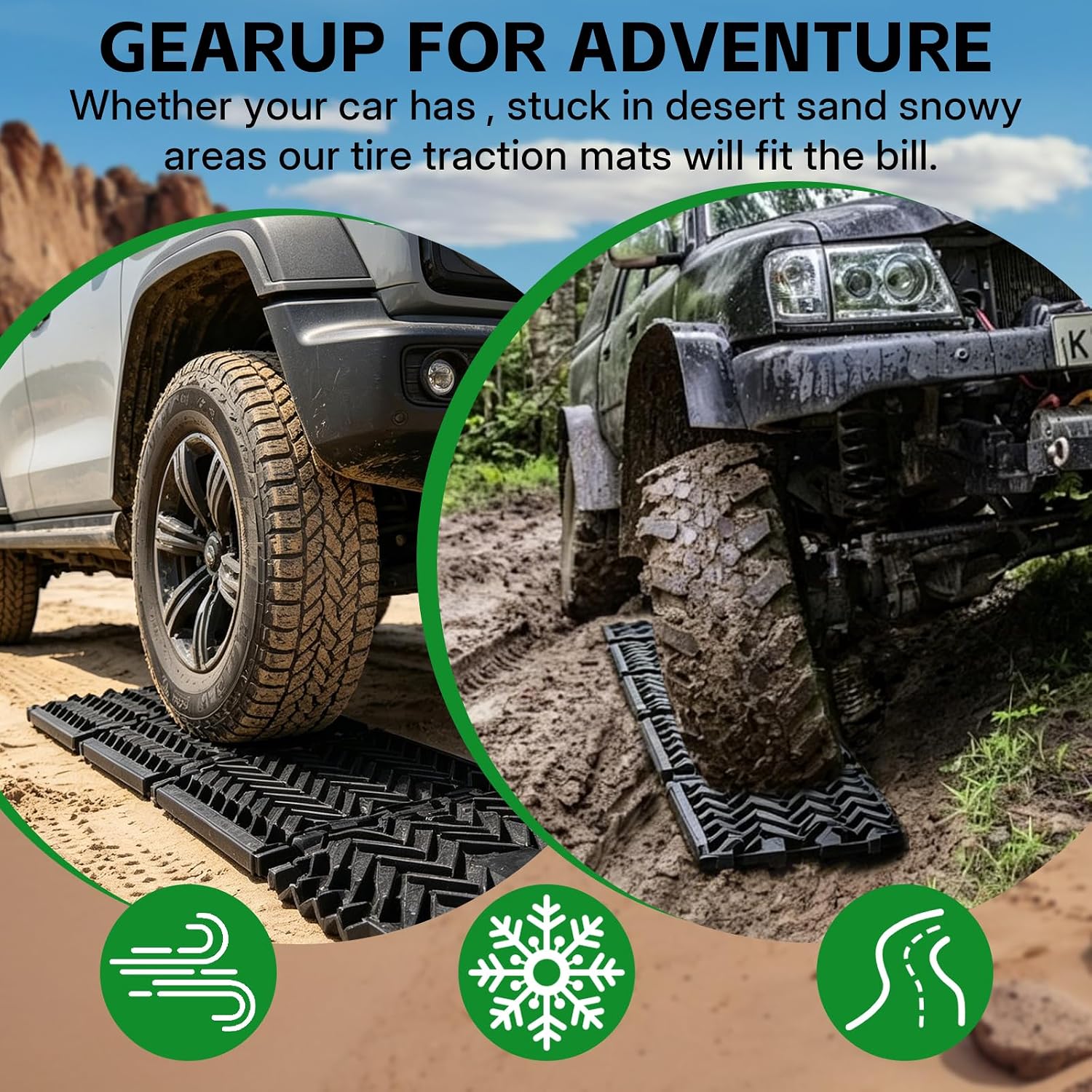 Foldable Tire Traction Boards 2 Pack, Off Road Recovery Tracks for 4x4 image 2