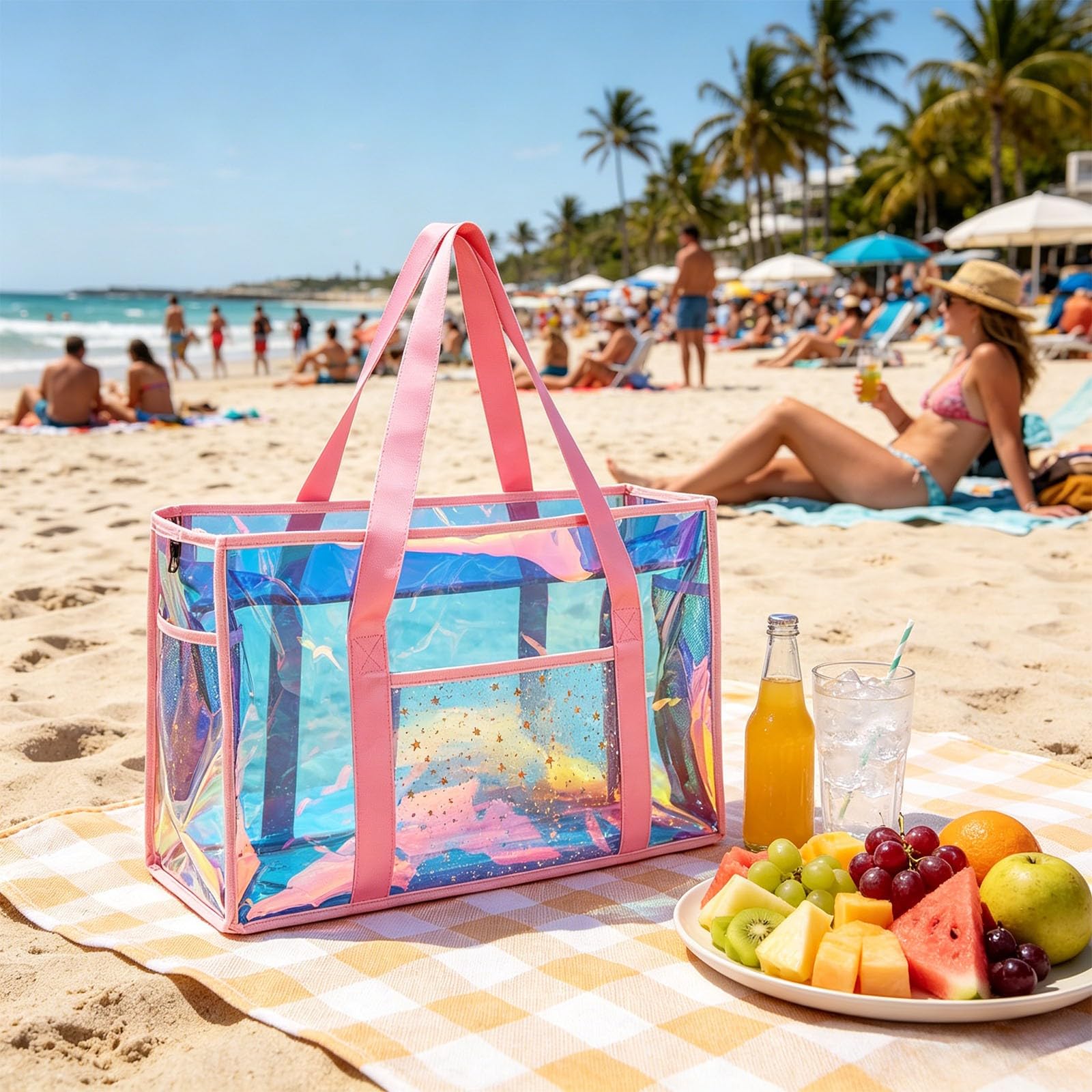 Borsa Mare Donna, Grande e Piccola da Spiaggia, Borsa Spiaggia Impermeabile, Protegge lo Smartphone da Sole per Viaggio, Vacanza, Piscina(Vari stili disponibili)