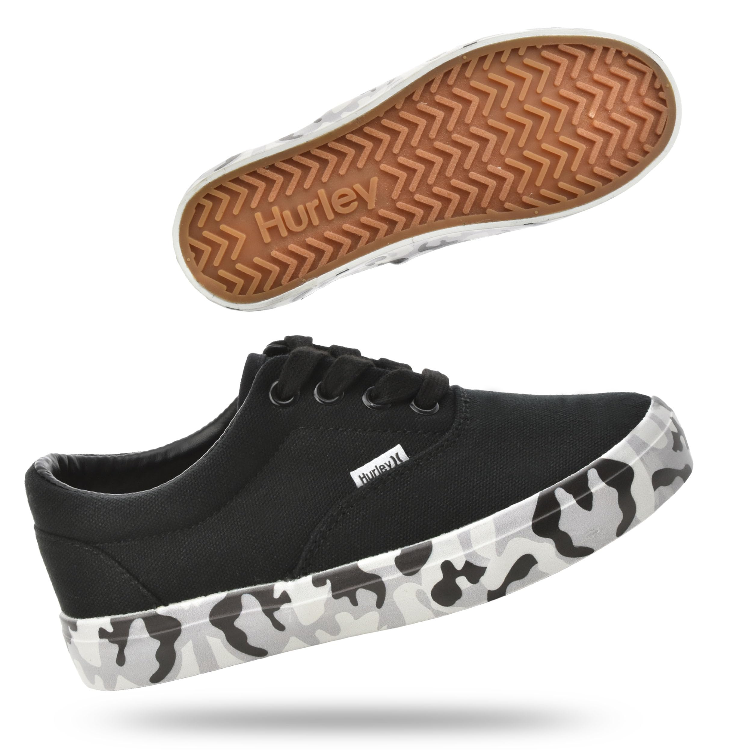 Hurley Marley Kids Lace Up Canvas Sneakers – Low Cut Skateboarding Shoes for Kids, Sports Shoes for Boys and Girls