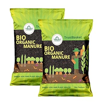 TrustBasket Bio Organic Manure (Set of 1) 2 KG for Home, Kitchen, and Terrace Gardening | Rich in Essential nutrients to Promote Plant Growth and Development | Soil Conditioner - image, photos