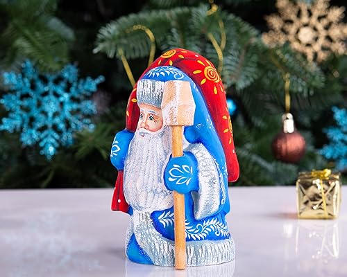 Miniatura 3 de Figura de Papá Noel tallada a mano de madera - Decoración navideña hecha a mano para el hogar - Talla de madera maciza - Hecho en Ucrania