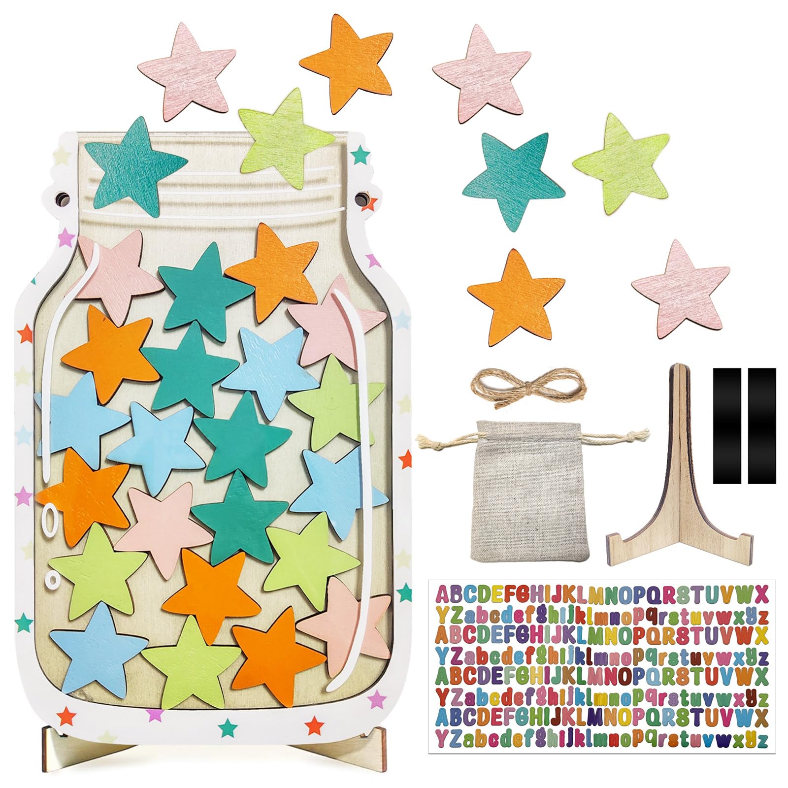 Pisngek Magnetic Reward Jar for Kids – Star Jar Reward System, Behavior Classroom Incentive Jar with Fun Star Chart, Suitable for Teachers Parents (