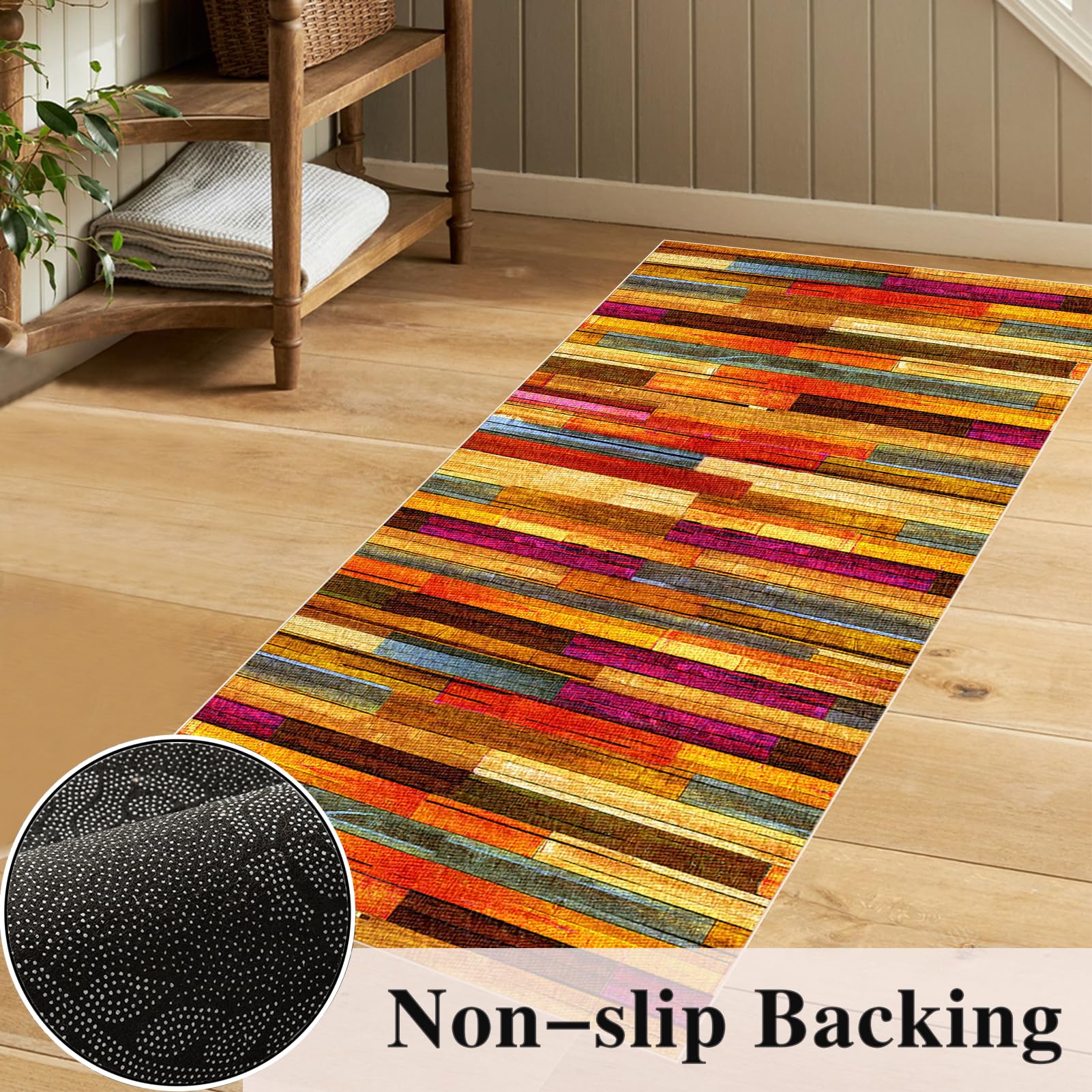 Läufer Teppich für Flur 40 x 300 cm Küchen Läufer Teppiche Rutschfester Waschbar Teppichläufer Flur Modern Küchenteppich Fußmatte Lang Schlafzimmer Entryway Runner Teppich Küchenläufer Matte