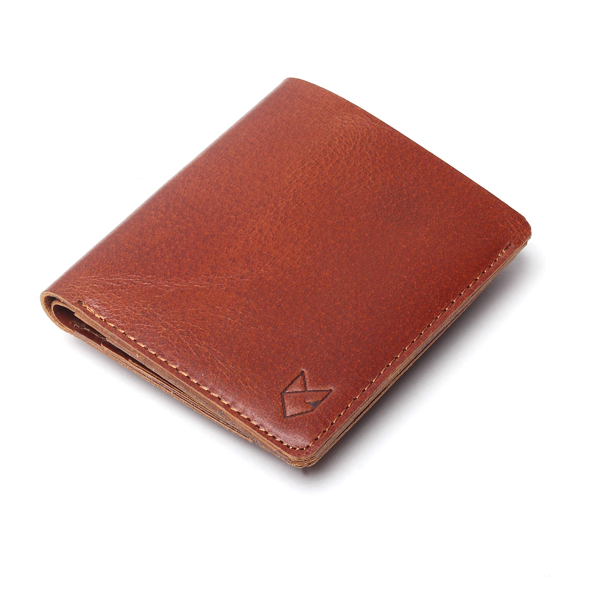 FOXHACKLEMen's Slim Leather Wallet Bifold, Handmade Front Pocket Wallet, Full Grain Leather Wallet, Gift for Men, Brown Tannish, Casual