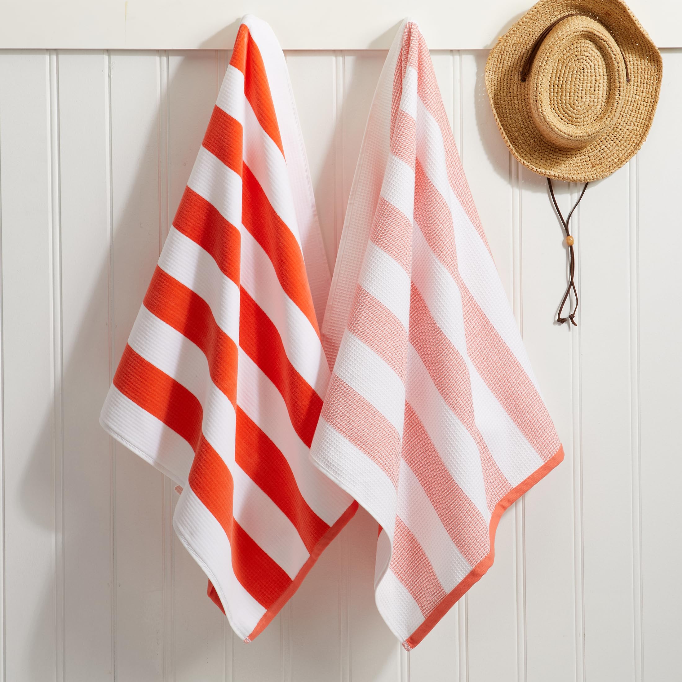 Loon & Lake Sand Resistant Beach Towels Set Of 2 - Waffle Weave & Plush Velour, 30"x60", 600 GSM Cotton