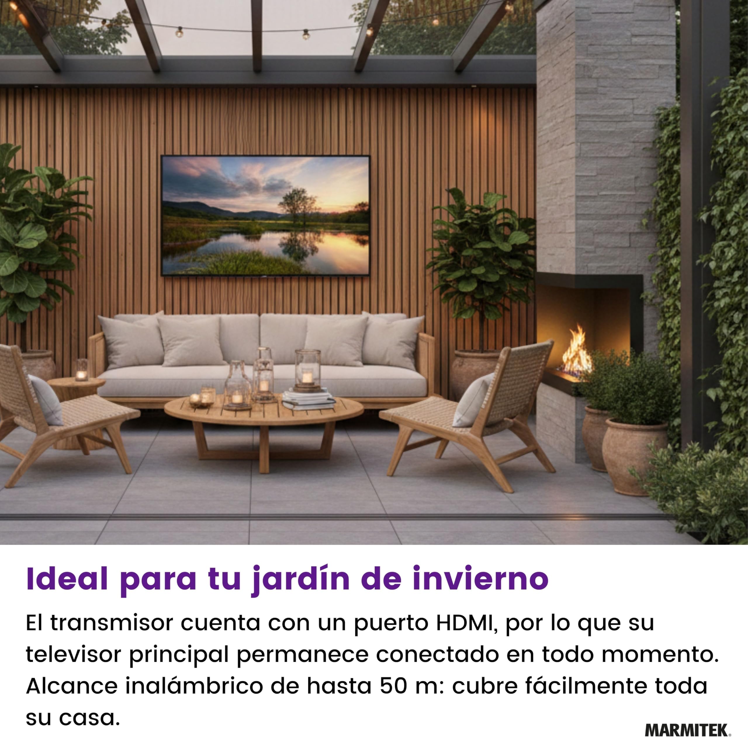 Marmitek TV Anywhere Wireless HD 2 - Extensor HDMI inalámbrico Full HD | Ver TV en cualquier habitación, transmisor y receptor HDMI sin cables, alcance 100 m, 1080p, Plug & Play, loopthrough