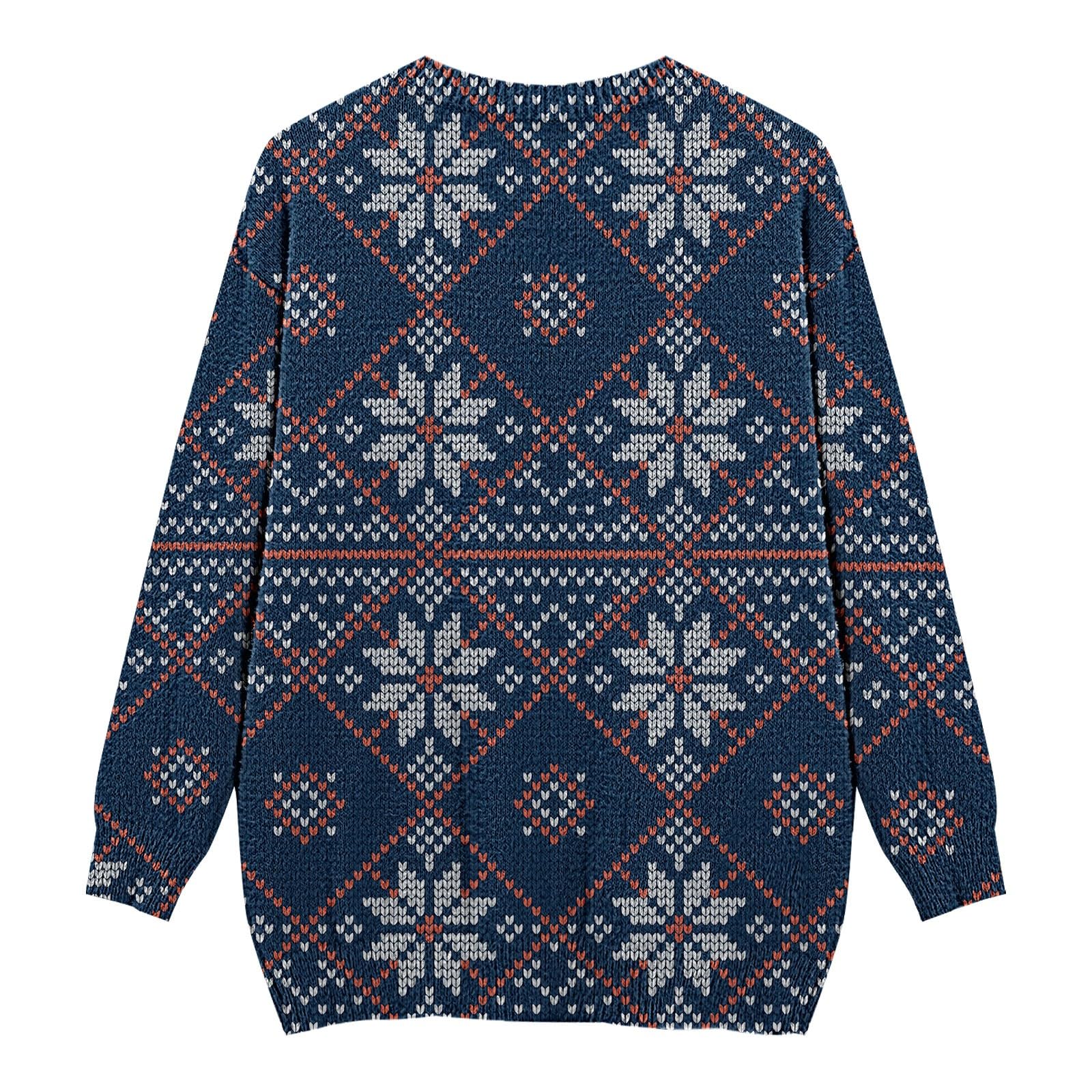 Generisch Sudadera para hombre de invierno, sin capucha, sudadera con estampado navideño, suéter ligero, cálido y deportivo, cómodo para uso diario, clásico