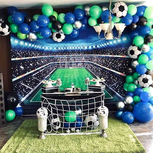 Miniatura 8 de 8 globos de fiesta de fútbol, globos de papel de aluminio de 18 pulgadas, copa del mundo 2022, globos de aluminio de Mylar en forma de fútbol para