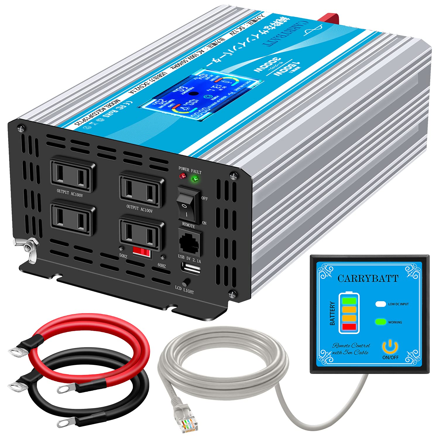 Amazon.co.jp: CARRYBATT 1500W /3000W 純正弦波カー 