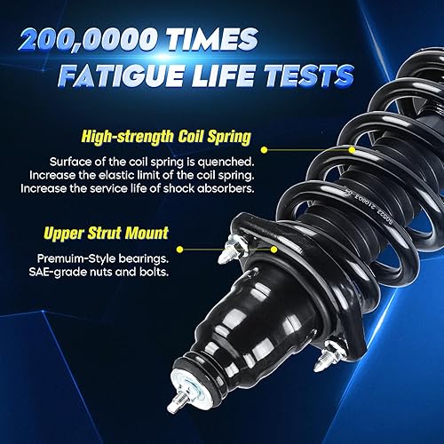 Miniatura 7 de Conjunto de amortiguador delantero y trasero con resorte helicoidal compatible con Honda Element 2.4L 2003-2011, reemplazo 171101L 171101R 172135