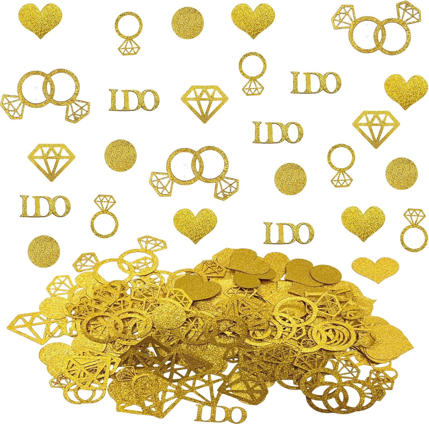 BLMHTWO 300 Pieces Bachelorette Confetti Golden Wedding