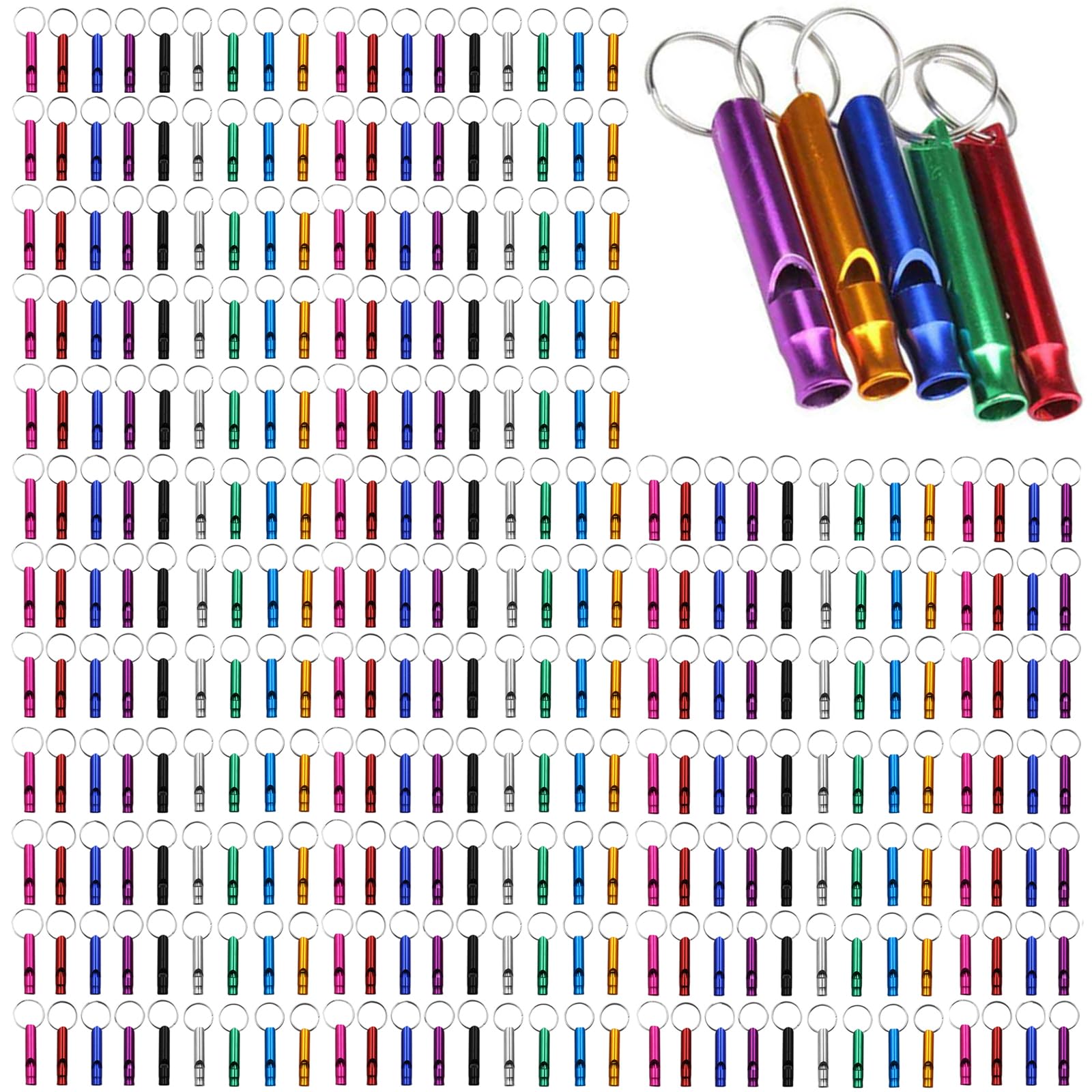 Tergy Emergency Whistle with Keychain Aluminum Survival Whistle Key Chain for Camping Hiking Boating Hunting Fishing