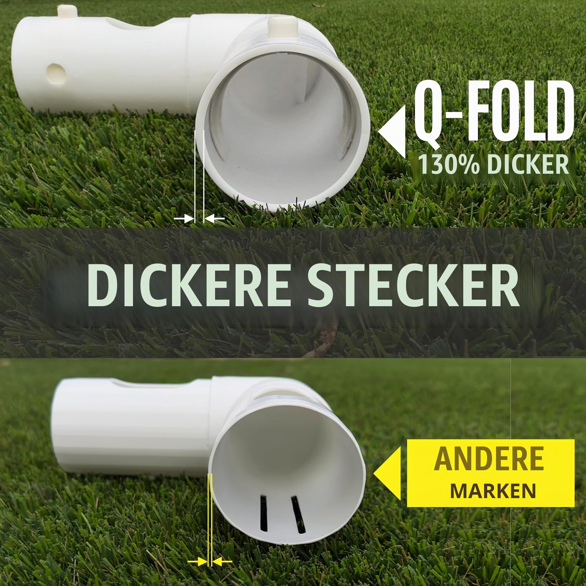 QUICKPLAY Q-Fold Match Fußballtor für Garten Kinder und Erwachsene | 30 Sekunden faltbares für einfachen Aufbau fußballtore groß | tragbarer, wetterfester Torpfosten Erwachsene und Kinder [Einzeltor]