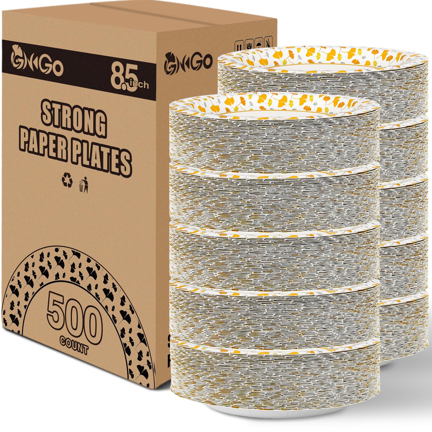 Ginkgo Dessert Paper Plates 8.5 inch