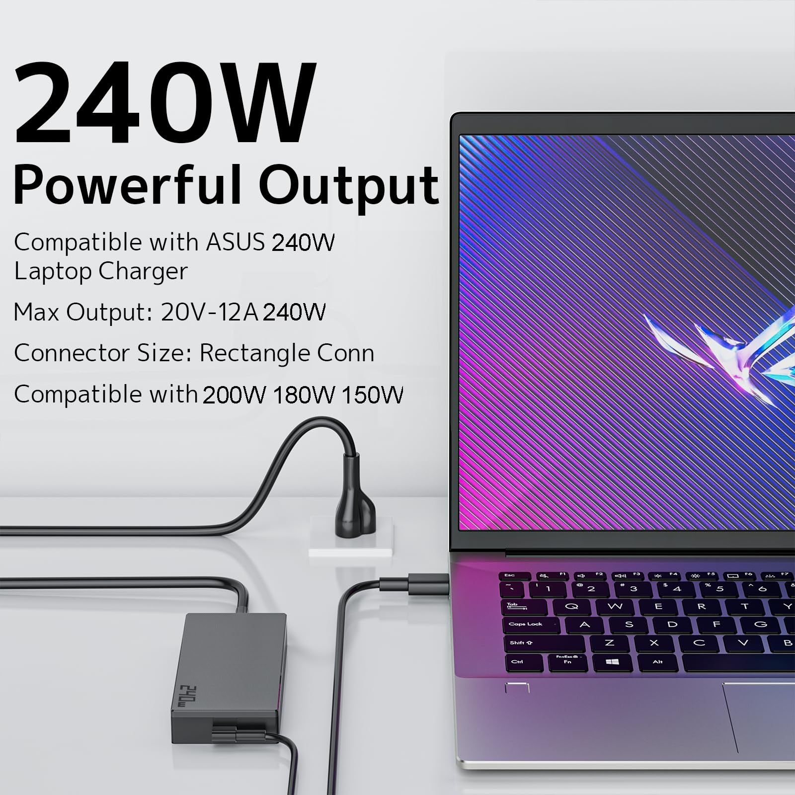 Amazon.com: 240W 20V 12A Laptop Charger AC Adapter Replacement for