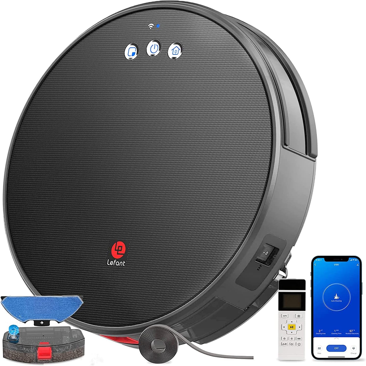 Lefant M213 Robot Vacuum Cleaner, 2200Pa Strong Suction Robotic Vacuum Cleaner with Mop, Super-Thin, Quiet, 3-in-1 Vacuum Sweep & Mop