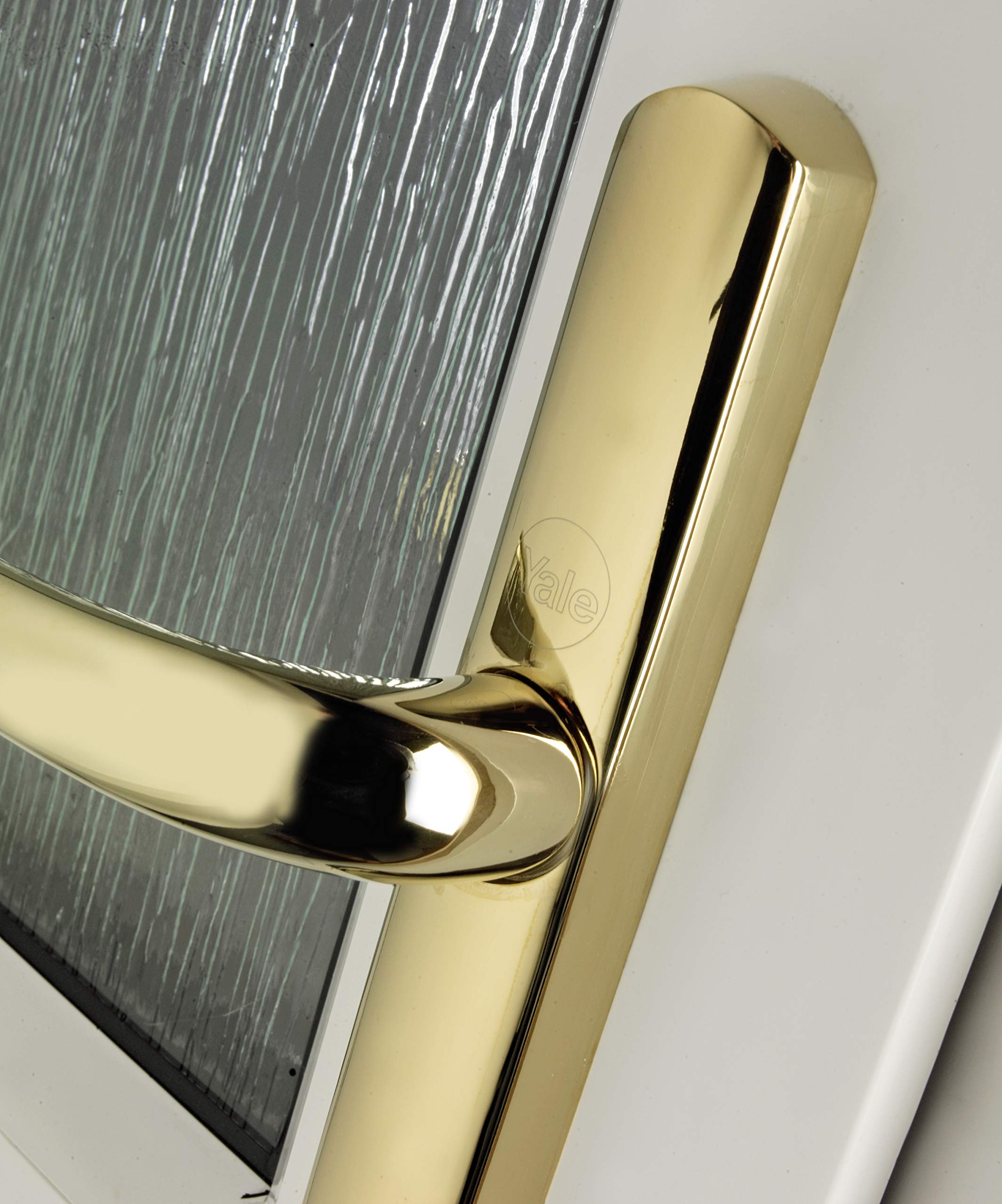 Yale, Maniglia retrò, cromata, finitura oro P-PVC-RH-PGF