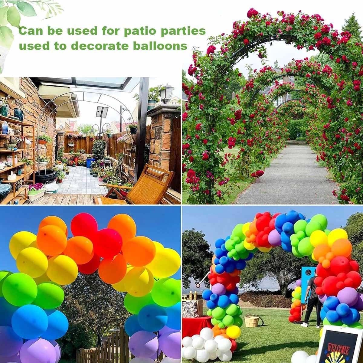 Arco de Jardín Grande de Hierro Forjado para Rosas,Arco De Rosas Y Plantas Trepadoras De Jardín 120 cm a 350 cm Tutor Enrejado para Al Aire Libre para Boda, Fiesta, Ceremonia Exteriores(Negro,W180 X H